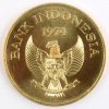 1 gouden munt “Conservation” van 100.000 Rupiahs. Verso: varaan. Au 900/1000. Indonesië 1974.