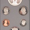6 munten “Collector’s Set Olympics” vanaf 1 silver dollar tot 1 cent.  USA 1984. In luxe-etui.