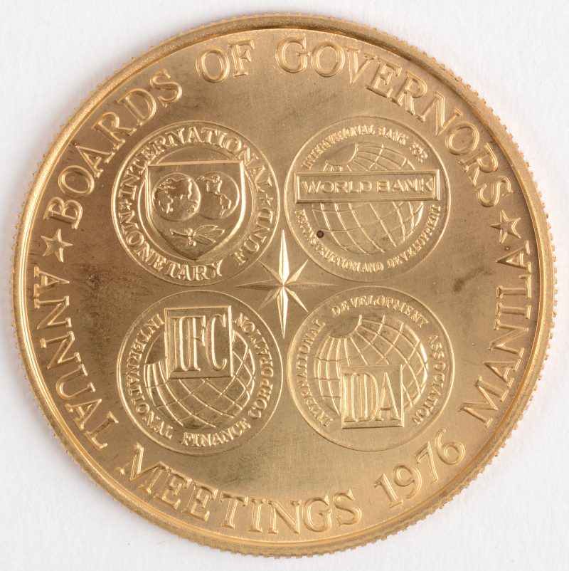 1 gouden munt van 1500 Pisos. Au 900/1000. Filipijnen 1976.