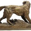 “Jachthond”. Een bronzen beeld naar een werk van Jules Moigniez. Staart los.