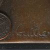 “Napoleon”. Een bronzen beeld op zwart marmeren sokkel naar een werk van Emile Guillemin.