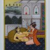Een paar handgeschilderde Indische erotische scènes.