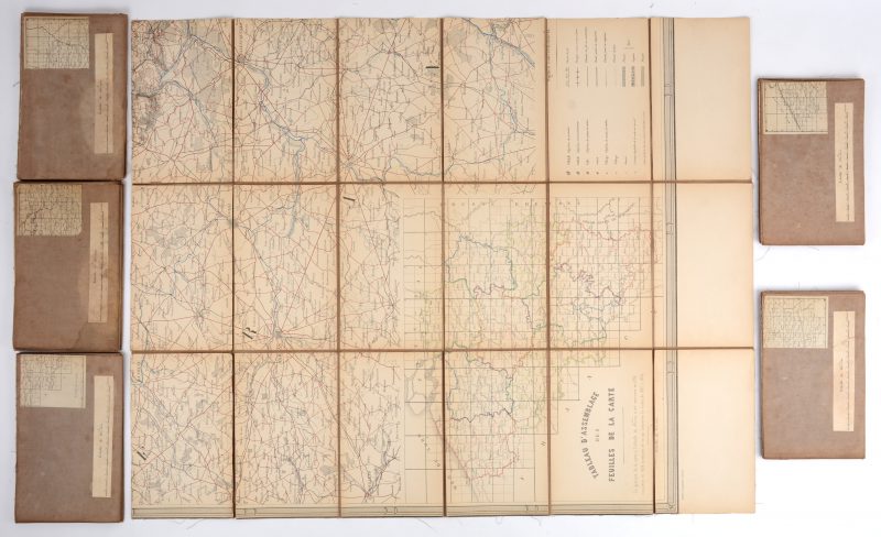 “Carte de la Belgique” Zes gevouwen kaarten door Van der Hulst uit 1884. Volledig.