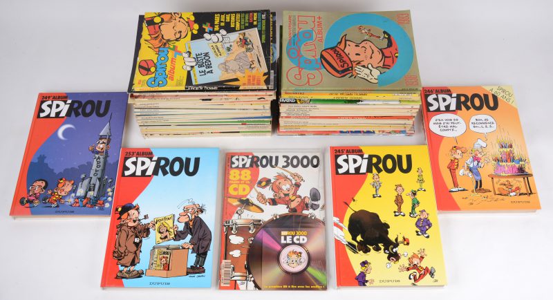 Een lot Franstalige stripverhalen en tijdschriften. Tintin Spécial, Albums van Spirou e.a.