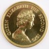1 gouden munt van 1000 Rupees. “Conservation”. Au 900/1000. Mauritius 1975. Recto Queen Elizabeth II, verso Vliegenvanger op zijn nest.