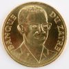 1 gouden munt van 100 zaire. “Conservation”. Au 900/1000. Zaire 1975. Recto: Moboetoe, verso: luipaard. Zeer kleine oplage.