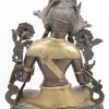 Een deels gepatineerde bronzen Boeddha.