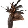 Tchokwé masker versierd met schelpen en veren. DRC.