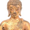 Een antieke met bladgoud vergulde bronzen Boeddha. Thailand.