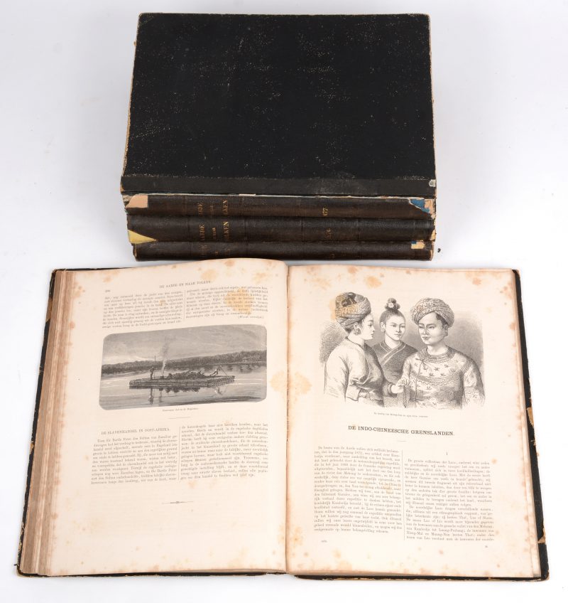 “De aarde en haar volken” Vier uitgaven Uitg. Kruseman & Tjeenk Willink. Haarlem, 1874, 1875, 1876 & 1877.