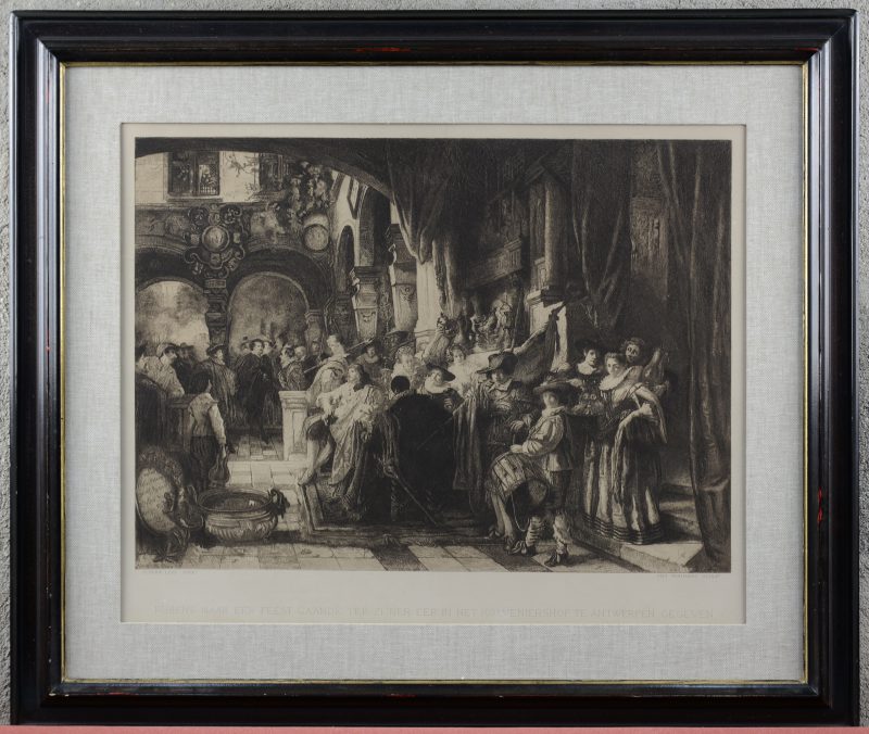 “Rubens naar een feest gaande...” Een herdruk van een ets van Piet Verhaert naar Henri Leys.