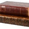 Twee decoratieve boeken:- “Le Grand Dictionaire Historique”. Eerste deel, letter A. 1715.- “De twee weezen”. Gebundelde verhalen. XIXe eeuw.