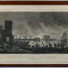 Twee gravures: “Incendie d’un Port” (36 x 55 cm) en “Schipbreuk” (35 x 44 cm). XIXde eeuw, naar Vernet.