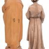 Twee gesneden houten Sint Jozefsbeeldjes.