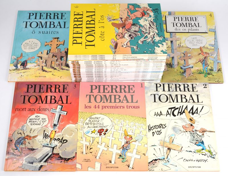 “Pierre Tombal”. Ed. Dupuis (1986-2008). 24 albums. Hard cover. Nrs 1 tot 25 (15 ontbreekt). Als nieuw.