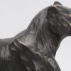 “Jachtluipaarden”. Een gepatineerd bronzen groep.