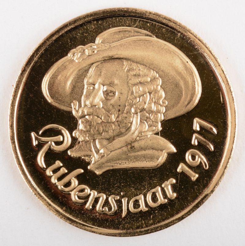 Geelgouden medaille 18K ter gelegenheid van het Rubensjaar 1977.