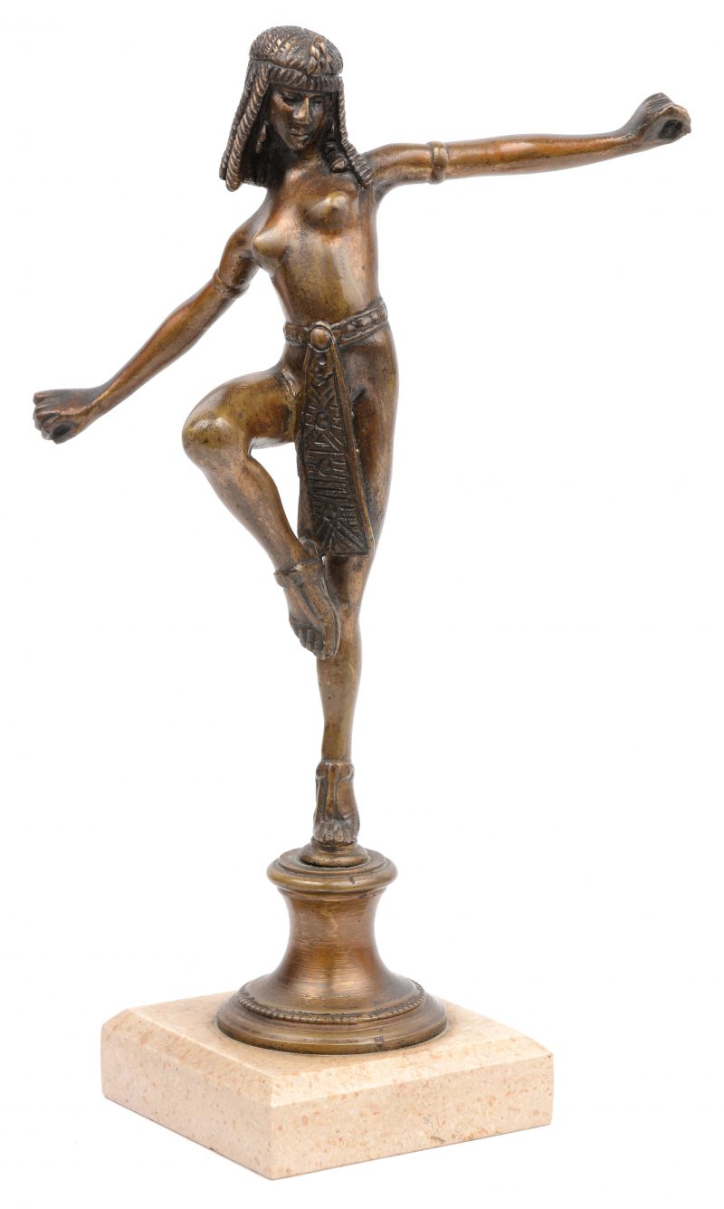 “Danseres”. Een bronzen beeldje. Tijdperk art deco.