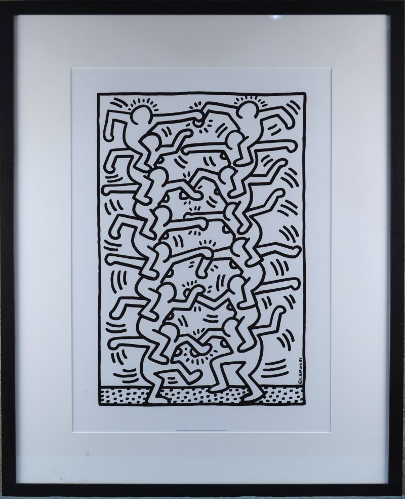 “Untitled”. Een zeefdruk naar een werk van Keith Haring. Onder licentie uitgegeven door Artestar new York. 127/230.