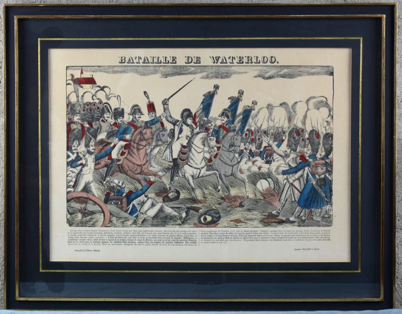 “Bataille de Waterloo”. Een gravure. Imagerie Pellerin à Epinal.