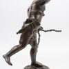 “Cupido.” Beeld in gepatineerd brons op marmeren sokkel. Naar Auguste Moreau.