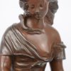“Mignon. (Meisje met mandoline)” Beeld in gepatineerd brons. 19de eeuw, apocrief signatuur ‘Bouret’.