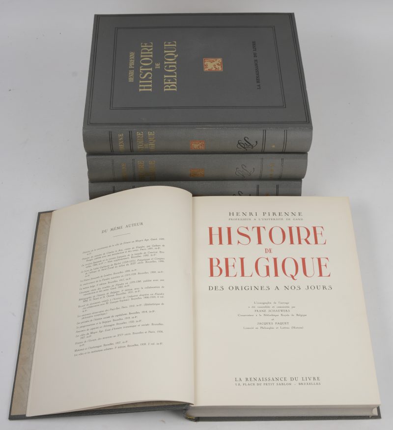 “Histoire de Belgique”. Henri Pirenne. In vier banden. Ed. La renaissance su livre. Brussel, 1928. In perfecte staat.