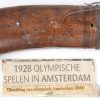Een oude hockeystick, gebruikt door de Brits- Indische Olympische kampioenenploeg van de zomerspelen te Amsterdam in 1928.