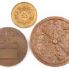 3 bronzen souvenirmedailles: So. Int. minière Congo, CRB & Tuinbouwtentoonstelling Hoboken.
