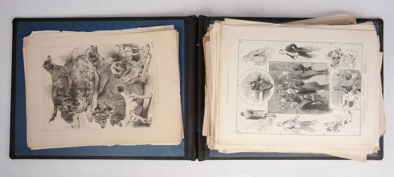 Een Engelse ‘Scrap ledger” met fragmenten uit “The Graphic” & “The Illustrated Londen News”.