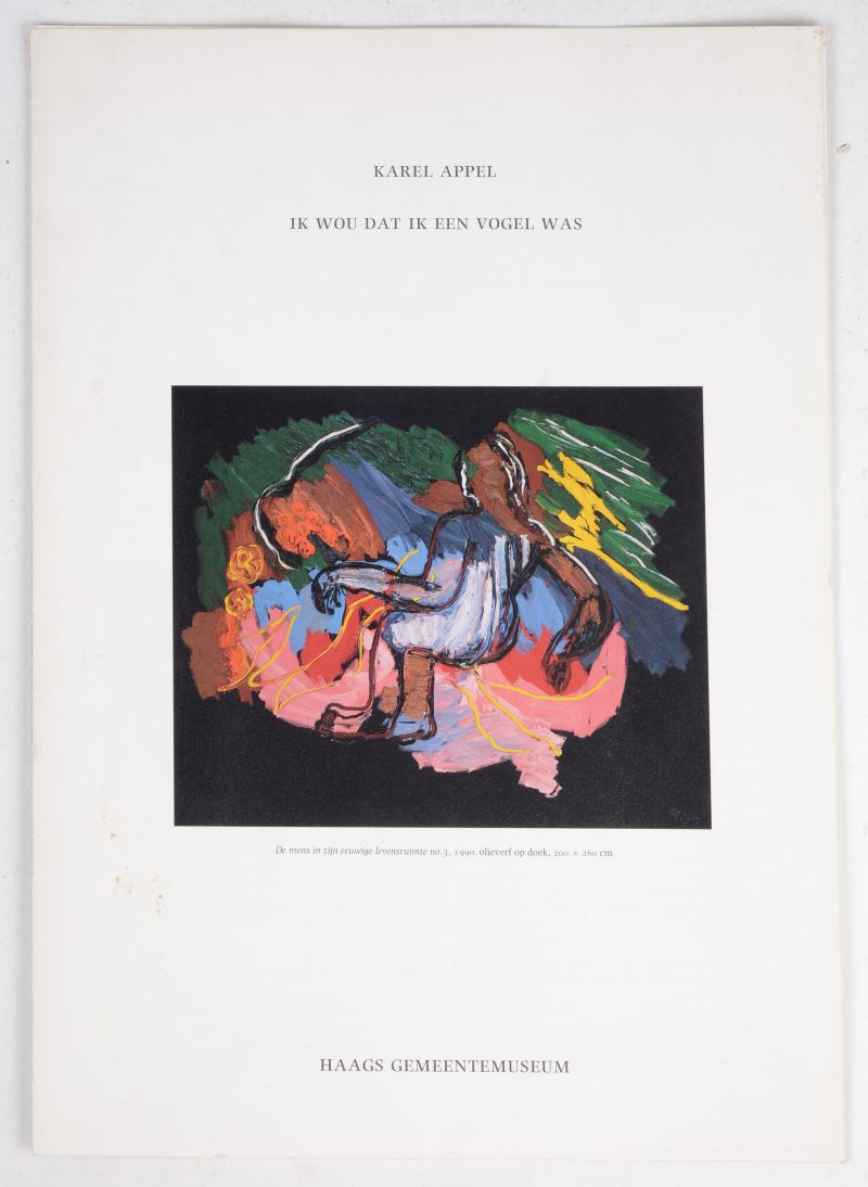 Een folder naar aanleiding van de tentoonstelling “Ik wou dat ik een vogel ben”. Gesigneerd door de kunstenaar en gedateerd ‘91.