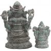Een paar antieke bronzen Ganeshbeeldjes.