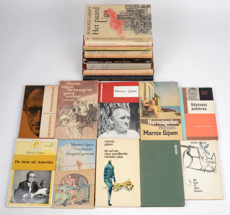 Een lot van negentien boeken van Marnix Gyssen, waarbij één eerste druk en één gesigneerd.