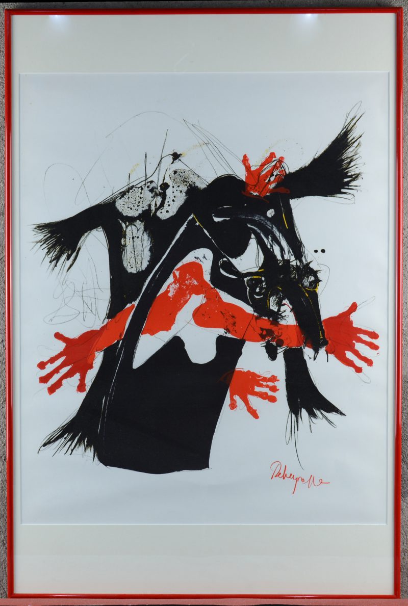 “Le loup”. Een lithografie. Gesigneerd in de plaat.