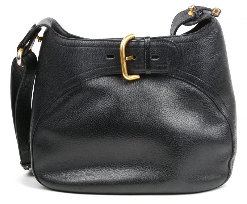 Een zwart lederen handtas, model ‘Souvereign’.