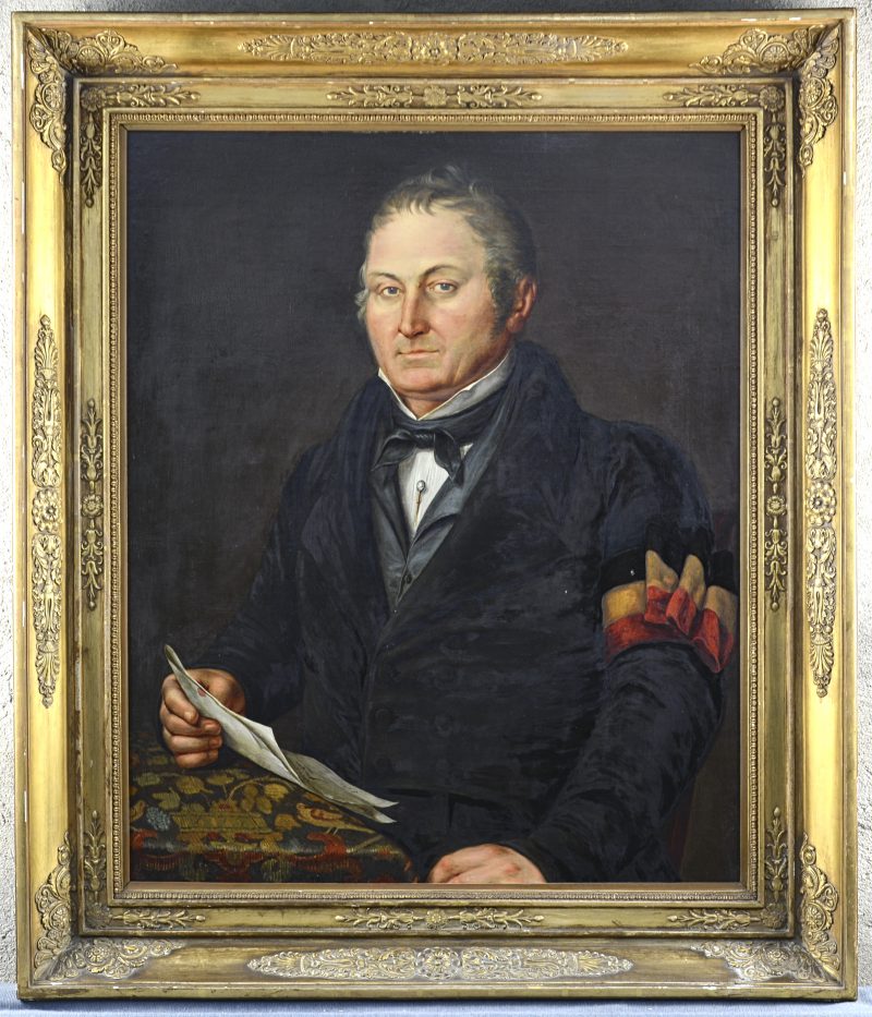 “Portret van Dr. Richard Caytan”. Olieverf op doek. XIXe eeuw. Grestaureerd en gemaroufleerd.