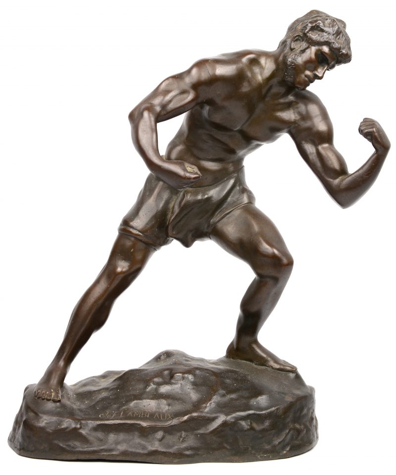 “De bokser”. Een bronzen beeld. Geisgneerd.