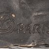 “Leeuwin”. Een beeld van donkergepatineerd brons naar een werk van Paris.