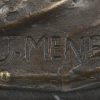 “Paarden”. Een bronzen groep op marmeren sokkel naar een werk van P. J. Mene.