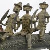 “Vier personages op een paard”. Een Afrikaans (?) bronzen groep.
