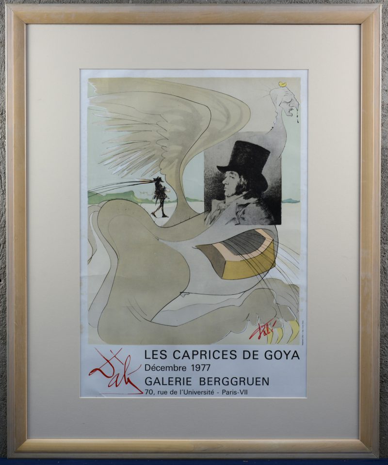 Affiche voor Les Caprices de Goya van Salvador Dali. Galerij Berggruen. Parijs 1977.
