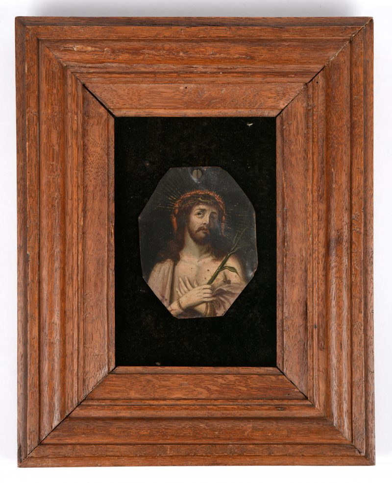 “Christus met de doornenkroon”. Olieverf op koper. Mogelijk XVIIIe eeuw.