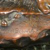 “Glaneuse”. Een bronzen beeld met bruin patina ter gelegenheid van het Salon des Beaux-arts. Met gieterijstempel. Op los voetstuk van groen marmer.