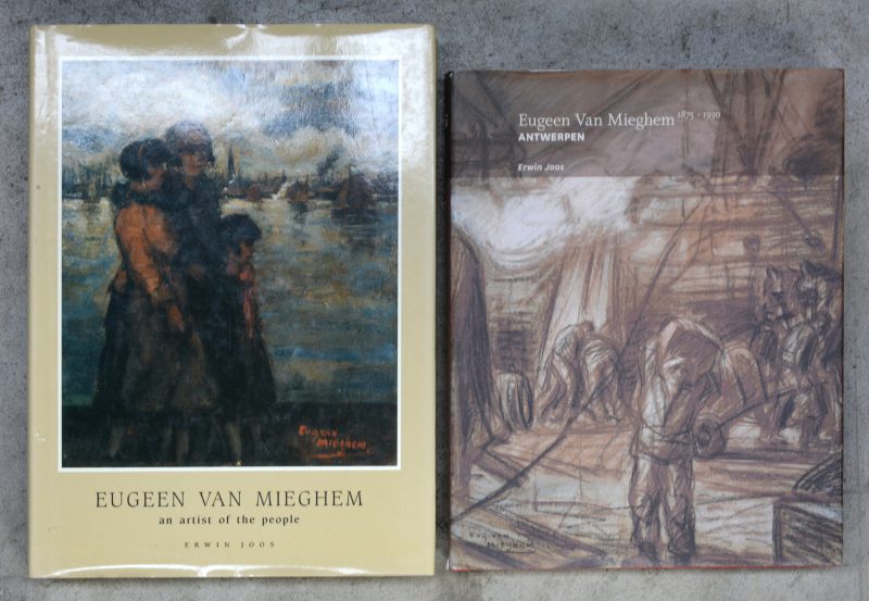 Twee boeken:- “Eugeen Van Mieghem, an artist of the people”. Erwin Joos. Ed. De Brauwere. Wilrijk, 1993. Genummerd 1981. (NL&ENG)- “Eugeen Va Mieghem”. Erwin Joos. Ed. BAI. Schoten, 2013. (NL)