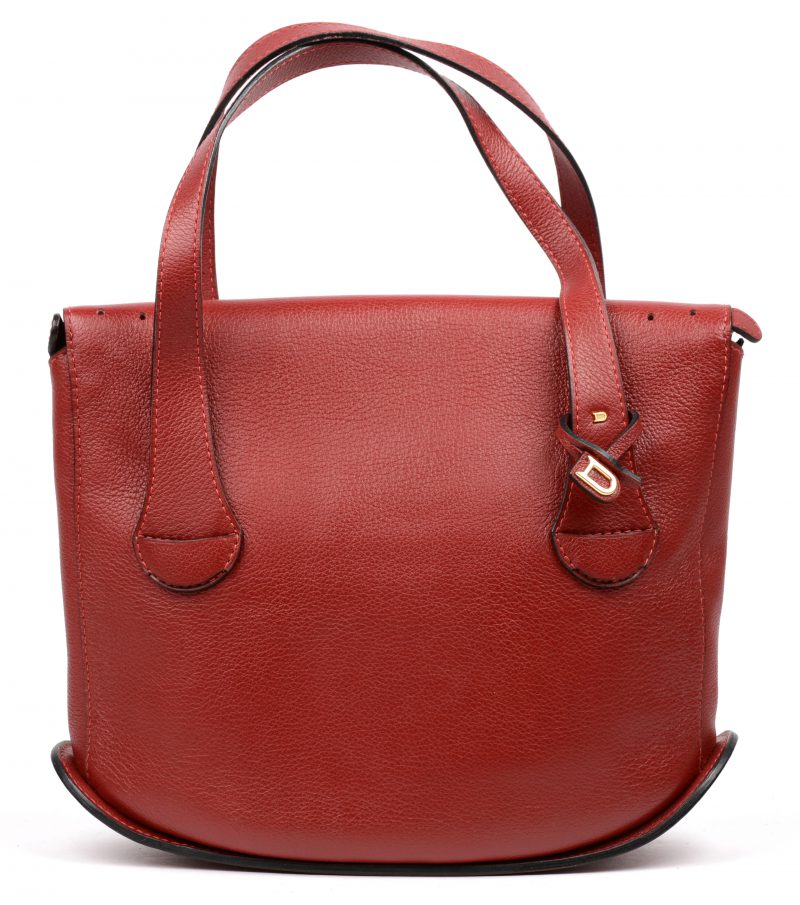 Een handtas van rood leder, model ‘Mémoire’. Met certificaat.