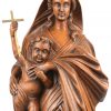 “Madonna met kind”. Een gesculpteerd houten beeld.