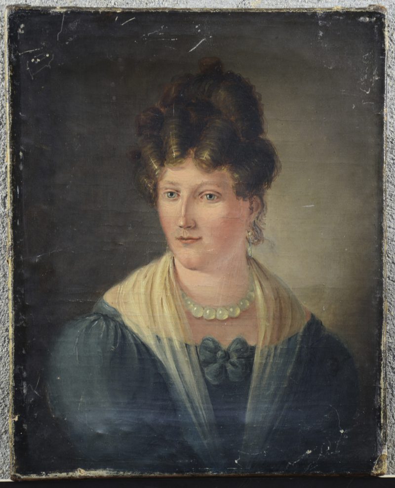 “Portret van een burgervrouw”. Olieverf op doek. XIXe eeuw.
