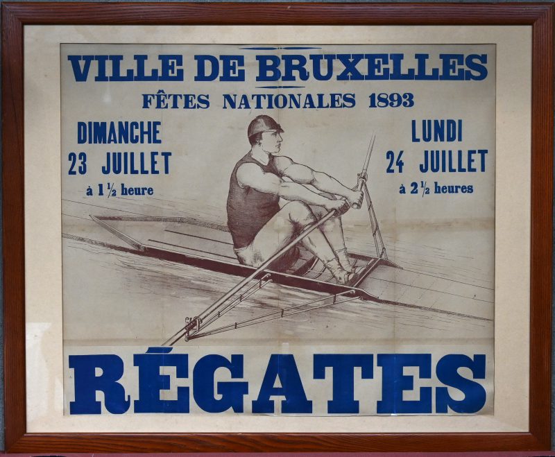 “Ville de Bruxelles - Régate”. Een oude affiche uit 1893.