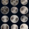 “Canadian Olympic Coins 1976.” Een collectie van 28 Sterling zilveren munten in etui. Munten in verschillende grote.