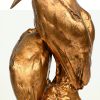 “Maraboepaar”. Verguld bronzen beeld. Gesigneerd.